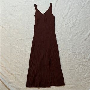 Abercrombie & Fitch Chocolate Ribbed Maxi Dress
